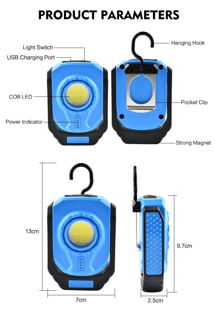 Rechargeable Portable Waterproof LED Flood Lights for Outdoor Camping Emergency Car Repairing