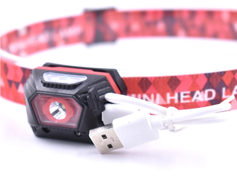 Wholesale Portable LED Head Torch Lamp Camping Emergency Head Torch Light Rechargeable Headlight 60 Degree Adjustable LED Headlamp with Sensor Function