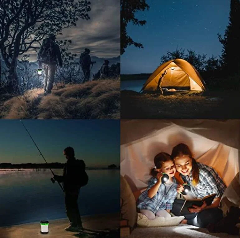Collapsible Mini Solar LED Camping Lantern Lights Rechargeable and Folding Camping Lamp with Power Bank Function Potable Solar Camping Light