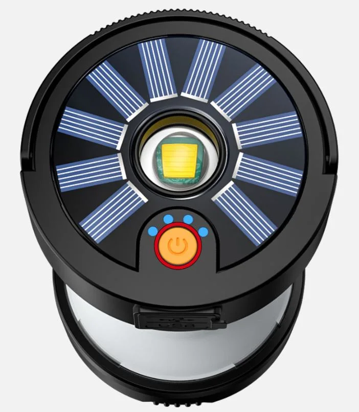 LED Solar Camping Light with 4 Modes USB Charging Waterproof for Hiking, Camping and Emergency.