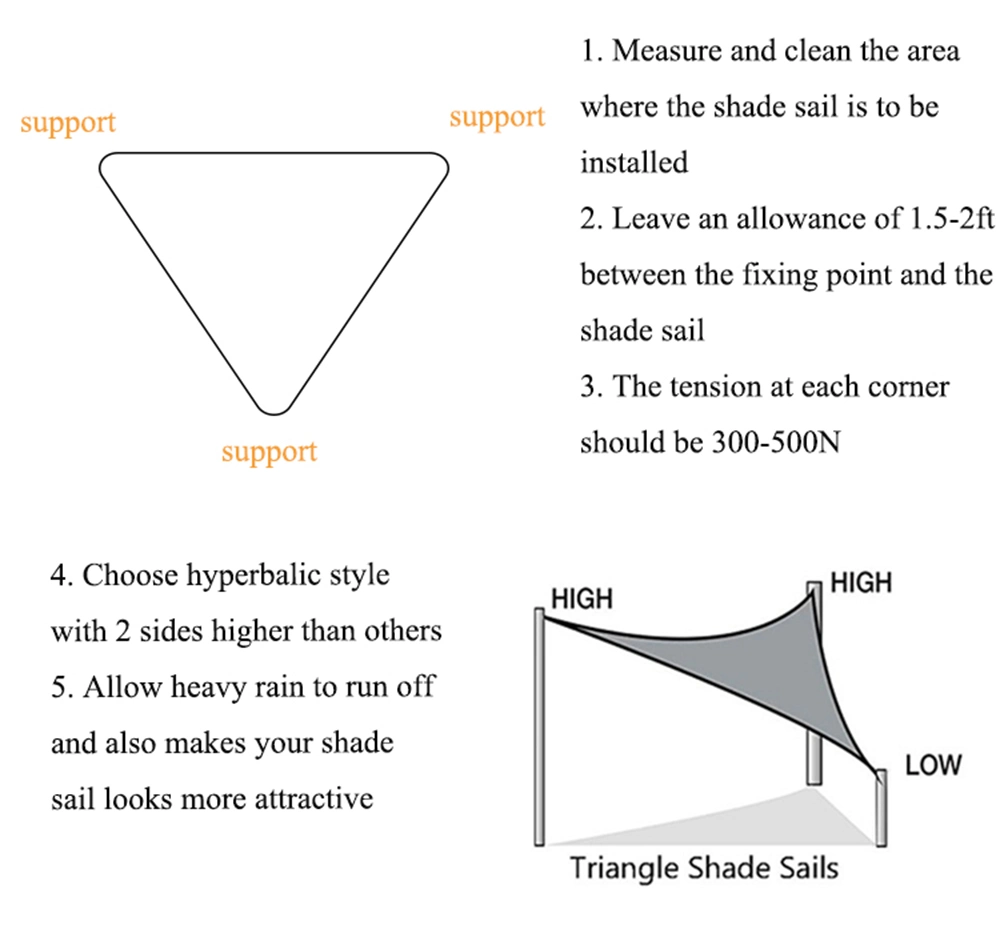 Sun Shade Sail with LED Lights Triangle Outdoor Awning Shade Cover UV Block Backyard Garden