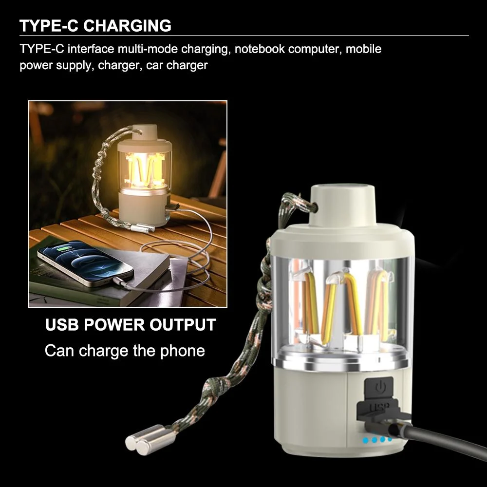 Emergency Outdoor Rechargeable Waterproof Tent Hanging for Home LED Lighting Lantern Camping Light