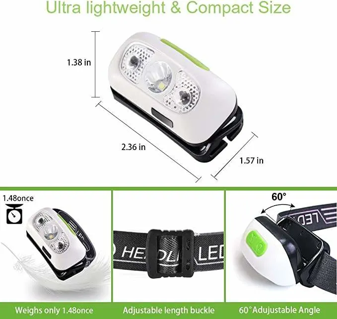 Helius 500 Lumens Sensor Fishing Hiking Outdoor Rechargeable Waterproof LED Running Headlamp