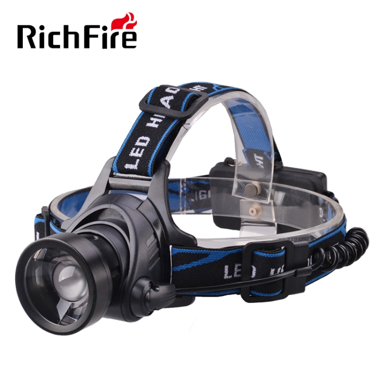 Richfire 1000lm Aluminum Rechargeable Headlamps Flashlight High Power Zoom Headlamp