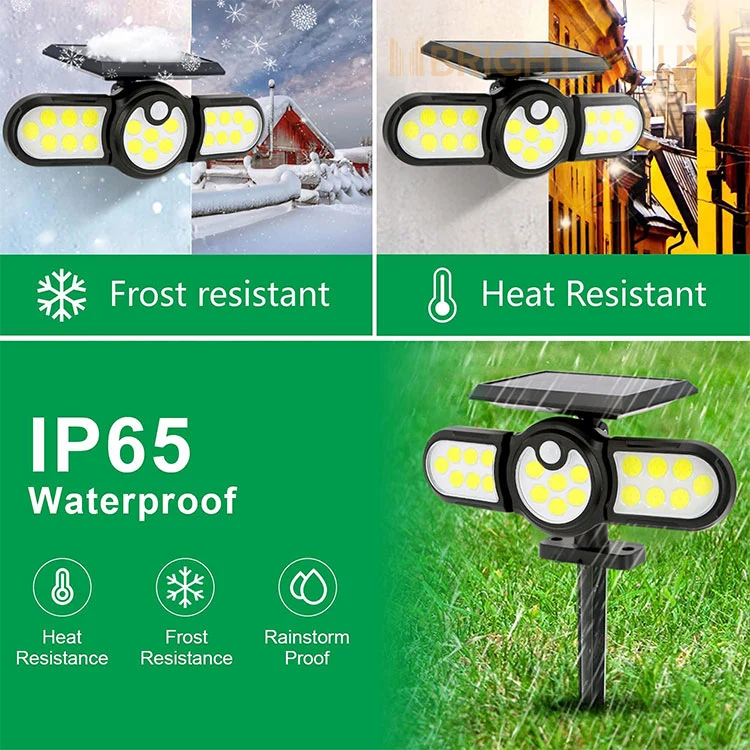 Brightenlux Factory Direct Supply High Bright Ipx6 Waterproof Outdoor LED Lights, 3 Light Modes Outdoor Solar Lamp