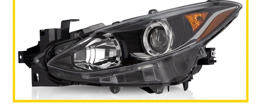 Gumdaat for 2014 2015 2016 Mazda 3 Projector Black OEM Halogen Headlights Mazda3 Headlamp Right Left