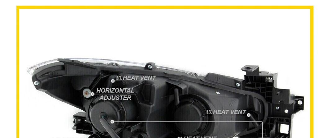 Gumdaat for 2014 2015 2016 Mazda 3 Projector Black OEM Halogen Headlights Mazda3 Headlamp Right Left