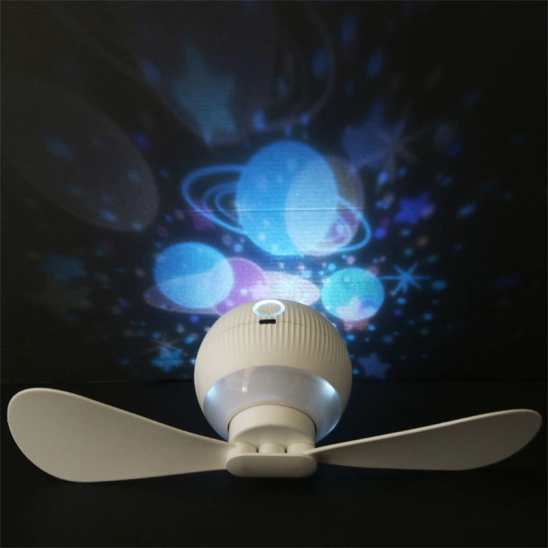 Multi-Function Outdoor Tent Fan Lamp Small Ceiling Fan Camping Projection Light