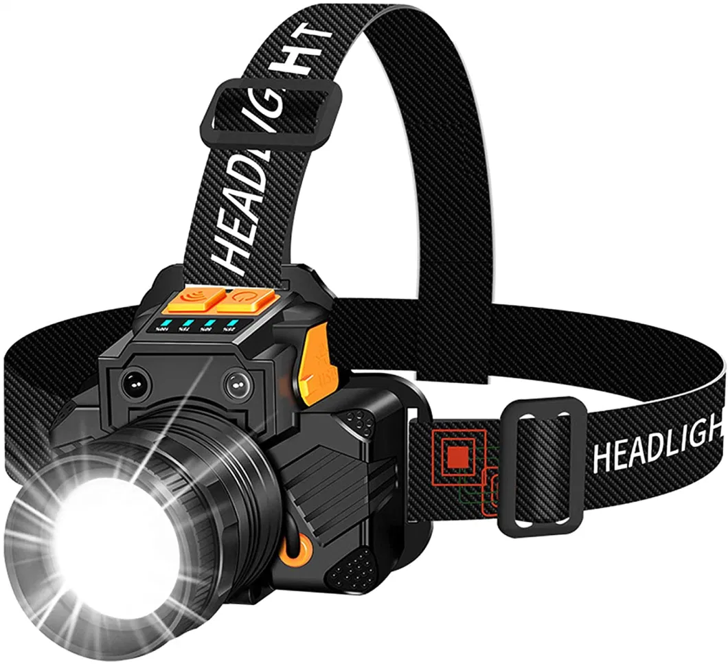 LED Zoomable Rechargeable Battery Motion Sensor Xhp50 LED Portable Headlamp for Camping
