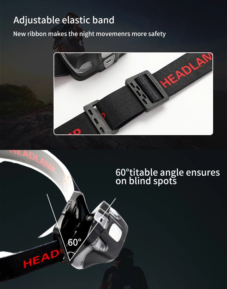 LED Headlamp with Red Light 7 Modes Headlight for Camping