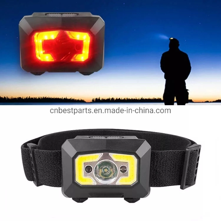 High Quality 500 Lumens Camping Head Torch Light Flashing Lamp Rechargeable COB Headlight Sensor Switch Powerful Hunting LED Headlamp