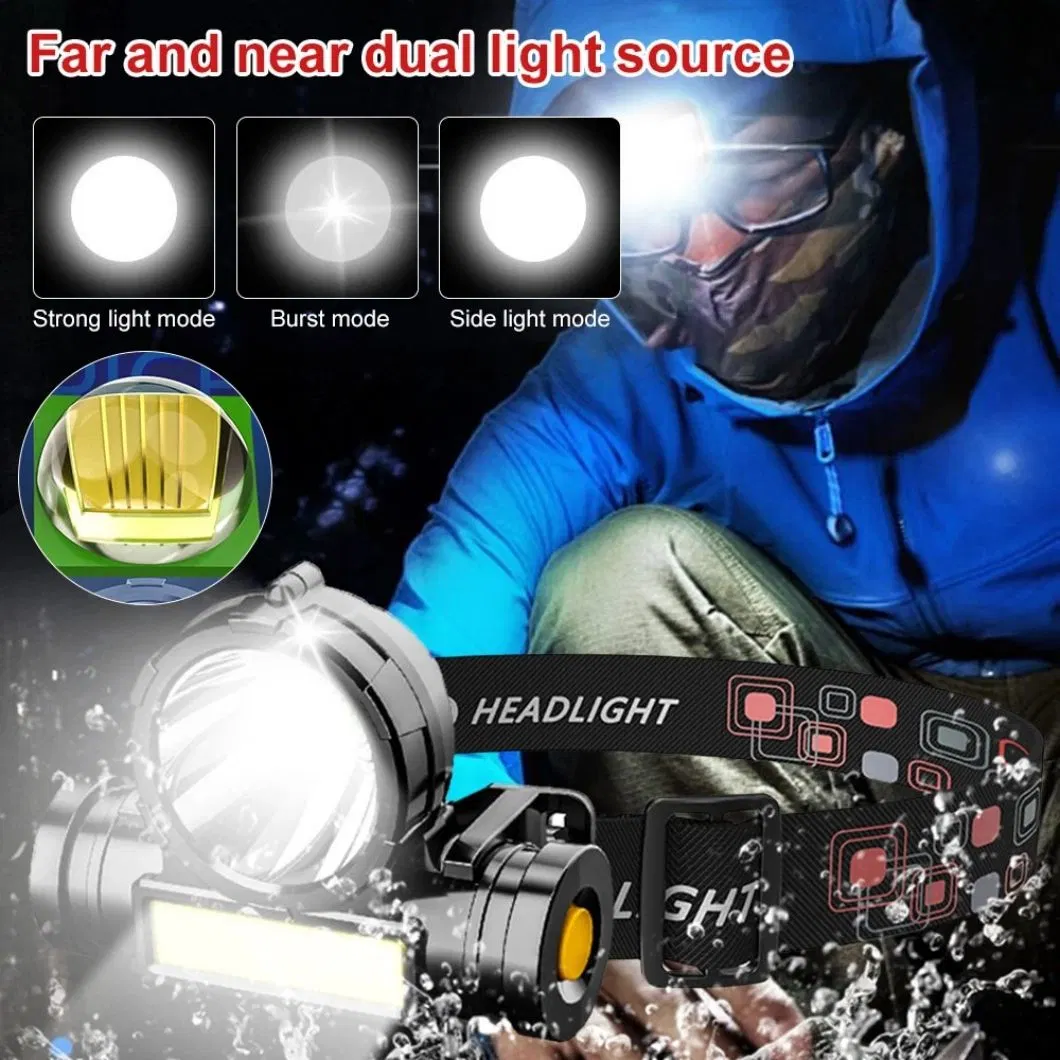 Helius COB Head-Mounted Fishing Waterproof Rechargeable LED Headlamp