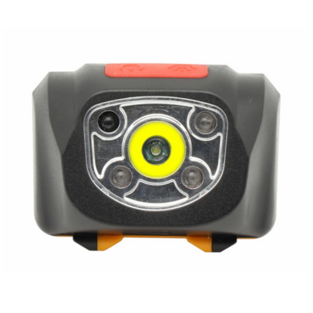 Rechargeable Head Torch Lamp Quality Q5 Headlights with 2PCS Red Light Motion Sensor Switch Waterproof Ipx4 COB LED Headlamp