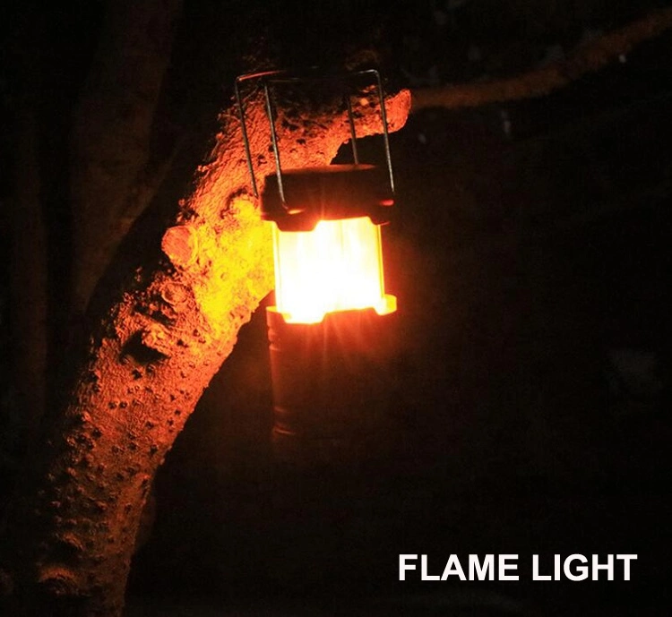 Battery Powered Camping Lights Collapsible Flashlight Portable Flame Lantern Light