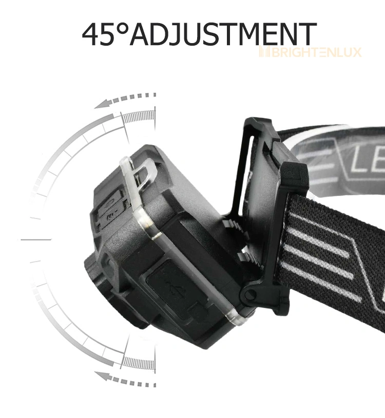 Brightenlux ABS 150 Lumen Rechargeable Sensor Head Torch Light Lithium Batteries LED Headlamps