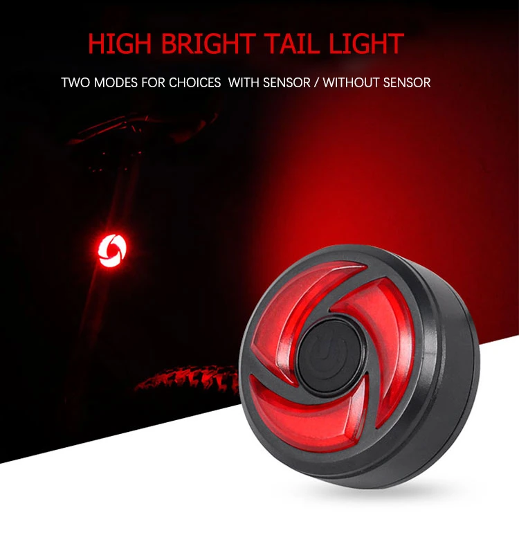 Brightenlux High Quality COB LED USB Rechargeable IP65 Waterproof Red Warning Light Back Bike Light