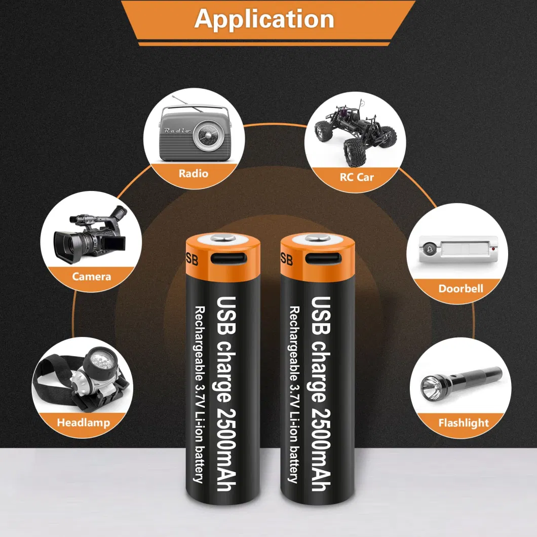 1.5V USB AA AAA Rechargeable Battery Lithium Rechargeable Batteries with Type C Port