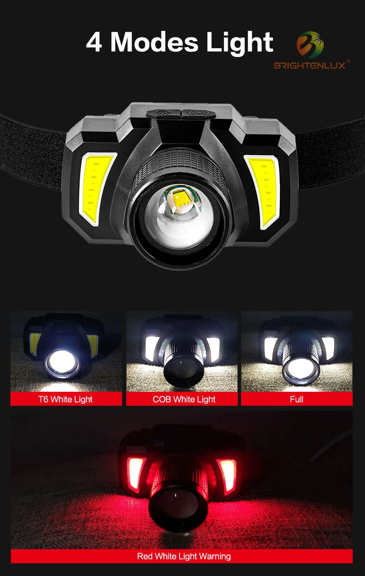 Brightenlux Portable Emergency Rechargeable Smart Induction Sensor LED Headlamp