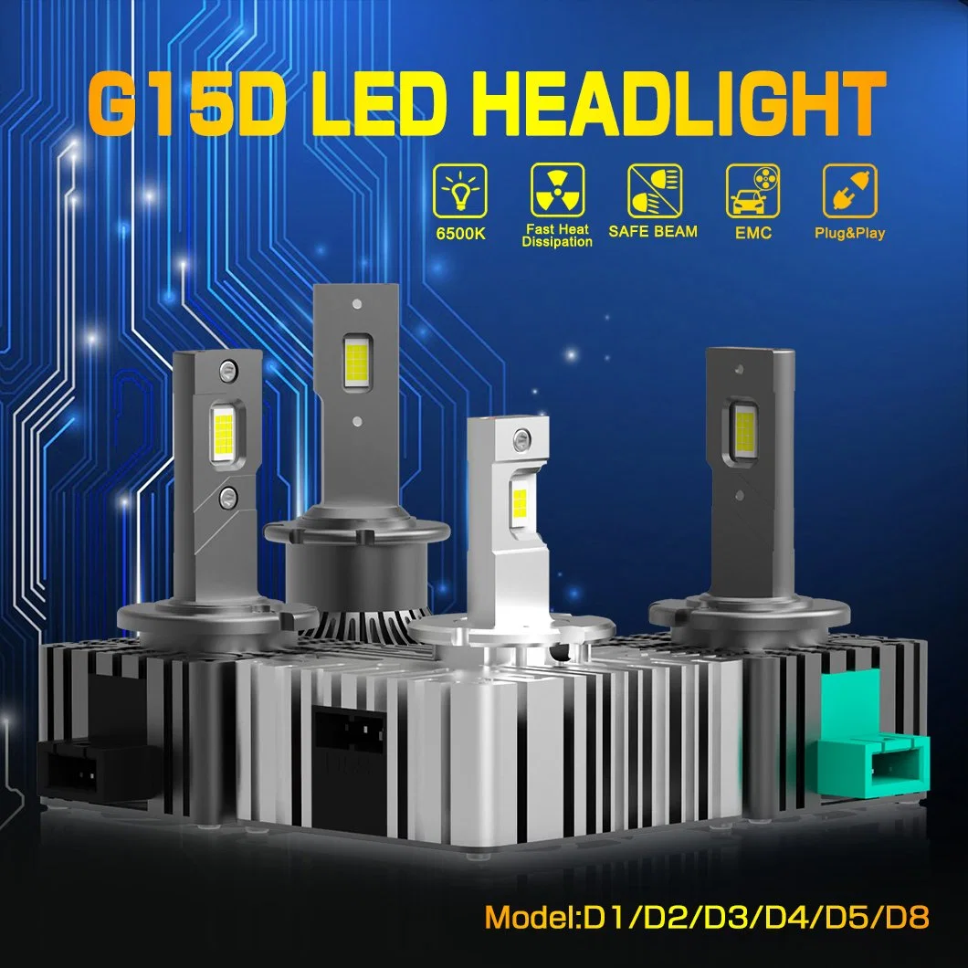 Gview G15D D3s High Power High Brightness Straight Plug Headlamp LED Automobile Headlamp D1s Bulb D4 D3 D2 D1