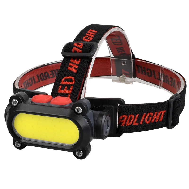 USB Charging Work Warning Head Lamp COB Rechargeable Ultralight Camping Headlamp Red