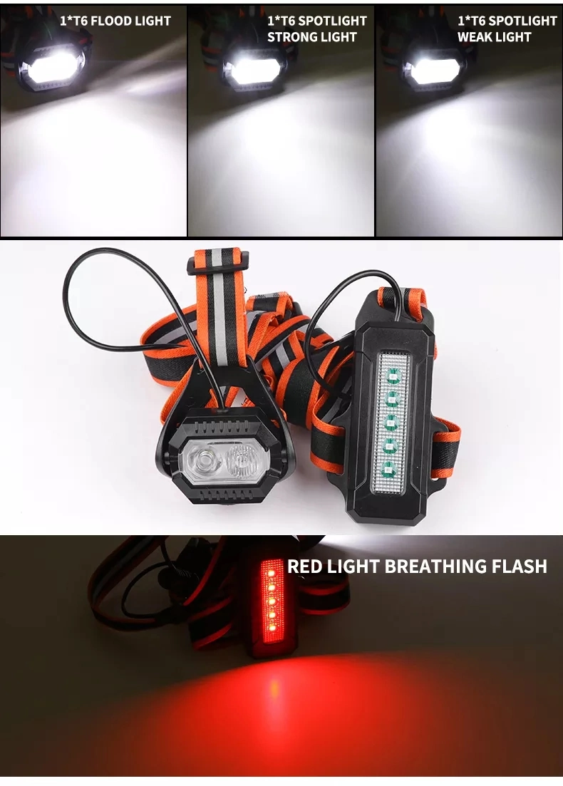 5% off High Power Portable 18650 Warning Light Camping Fishing Running Waterproof Chest Lamp USB Rechargeable LED Headlamp
