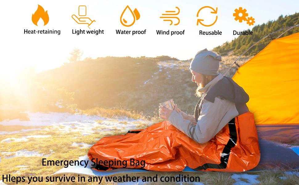 First Aid Camping Outdoor Solar Thermal PE Emergency Surival Sleeping Bag