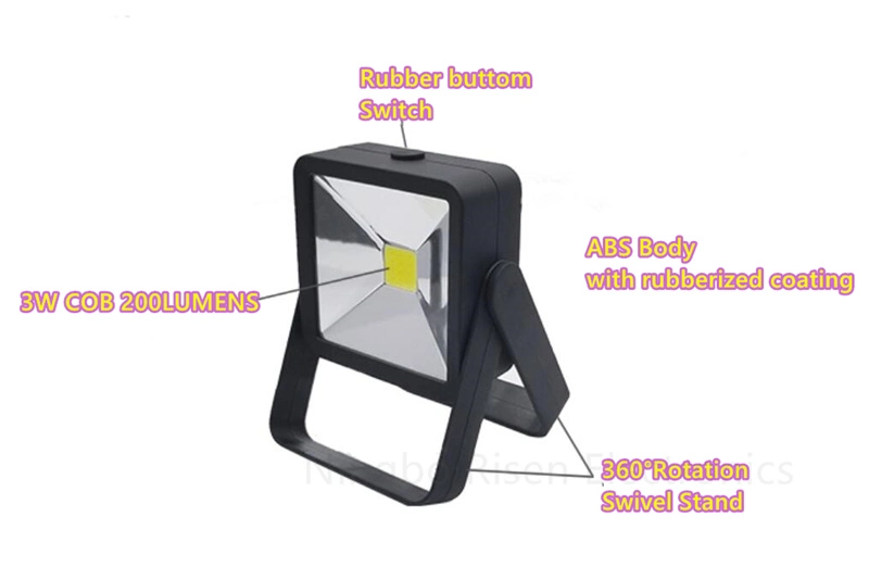 Outdoor Indoor Portable Plastic Floodlight Camping Lantern Handheld COB LED Work Light