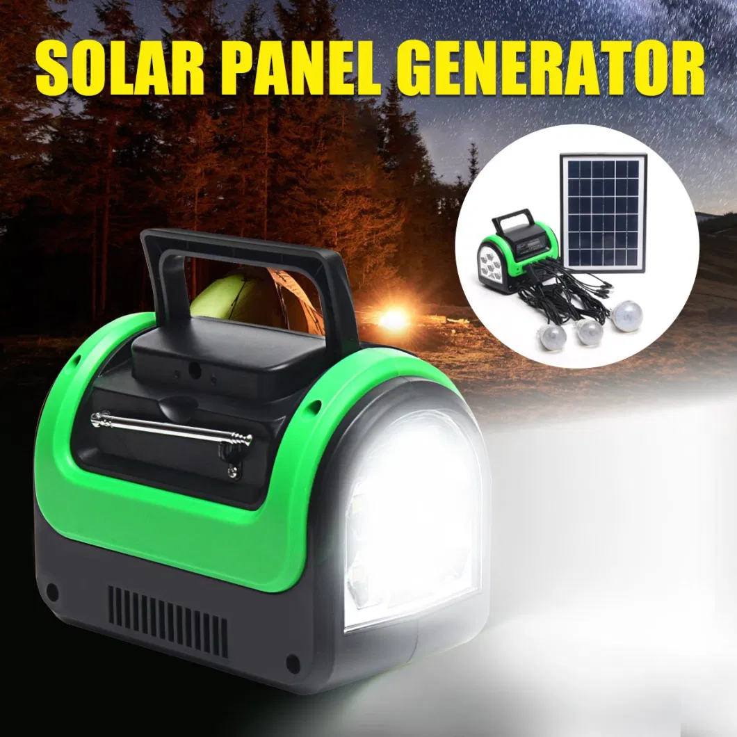 Solar Powered Small System with Bluetooth Radio Lighting Listening to Radio Outdoor Camping Car Maintenance Lights