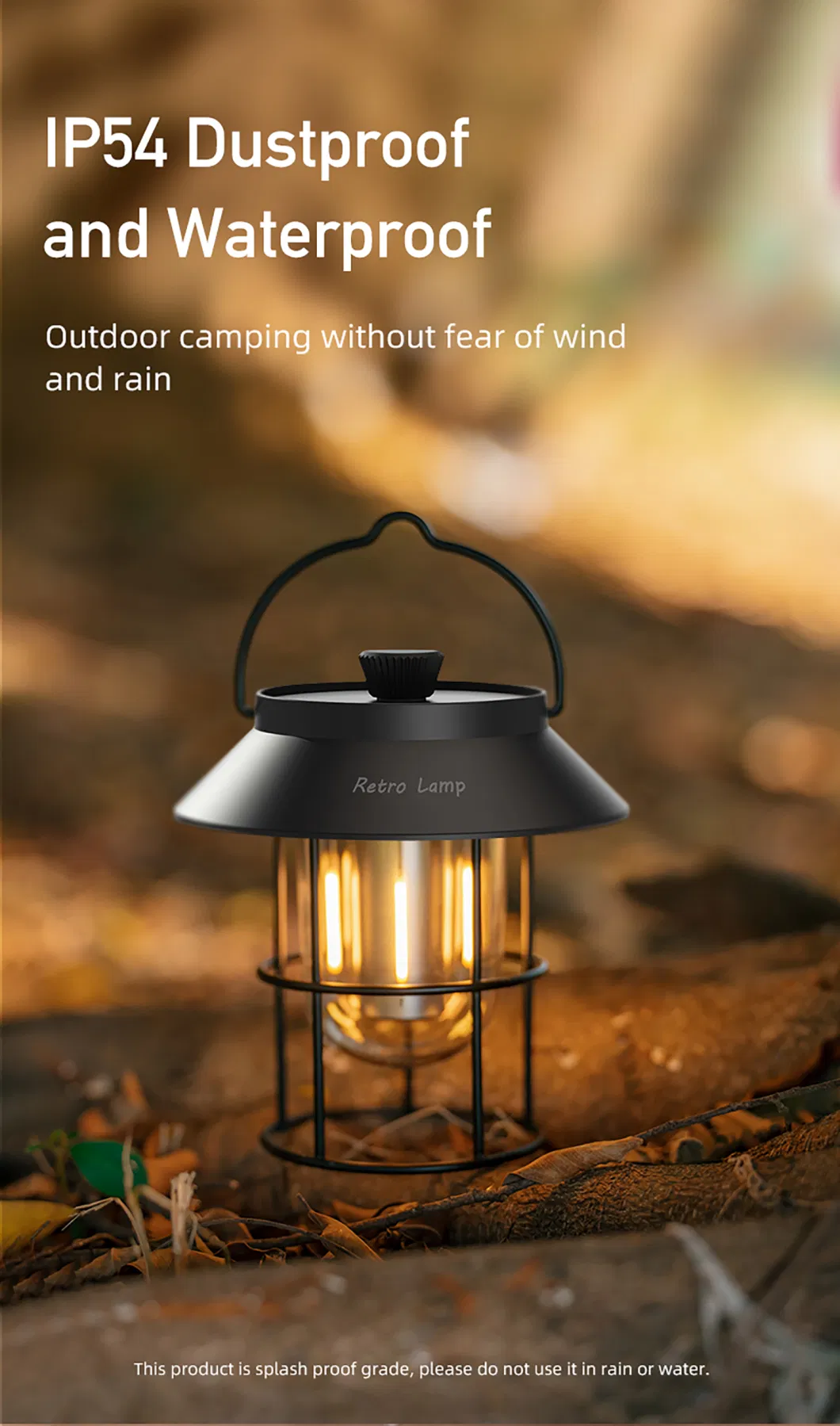 LED Lantern Light Outdoor Camping Lamp Tent Lamp USB Rechargeable Collapsible Emergency Light