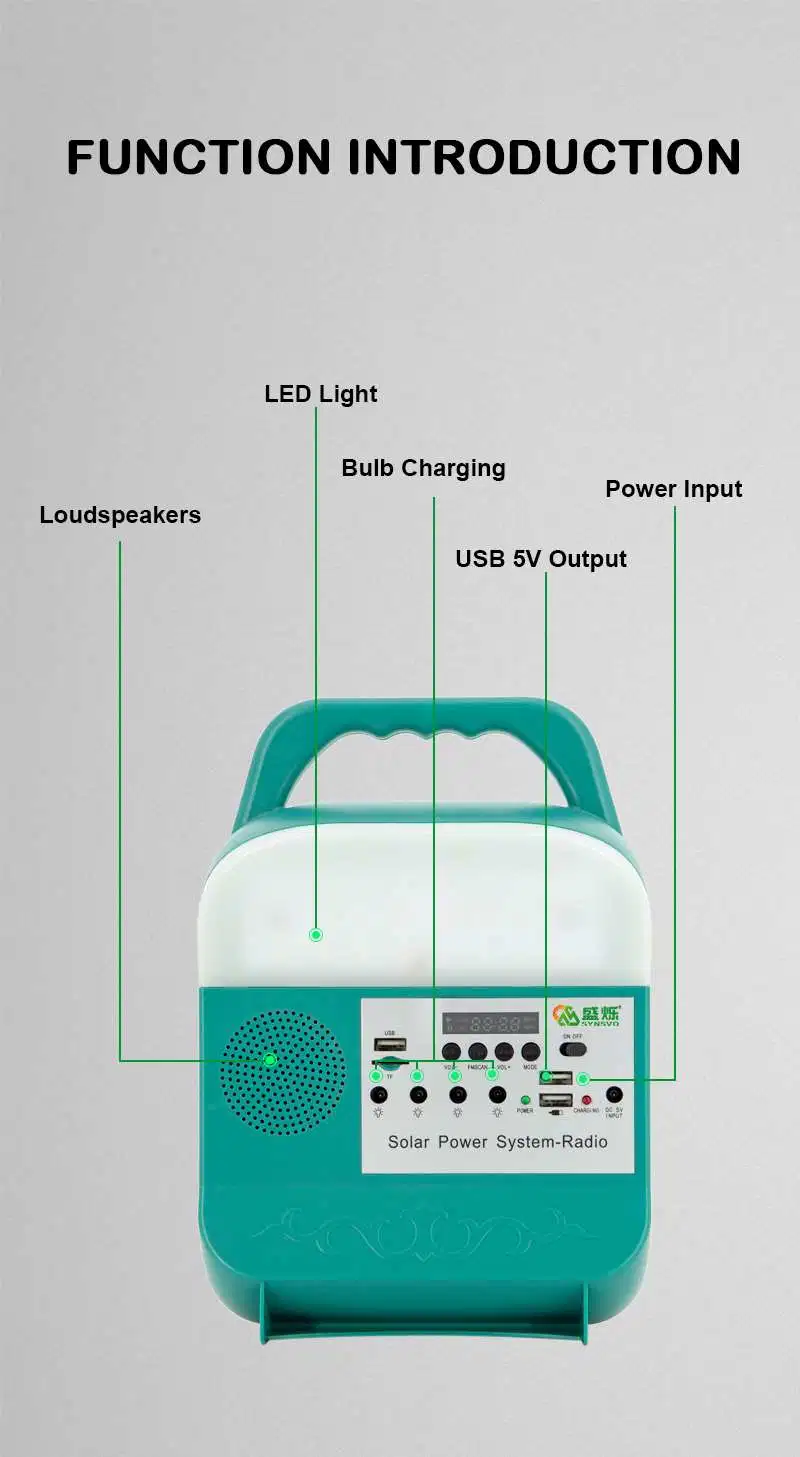 Solar Power Camping Lamp Outdoor Activity Car Repair Emergency Portable Small System Lighting Sre-825 with 25W 16V Solar Panel