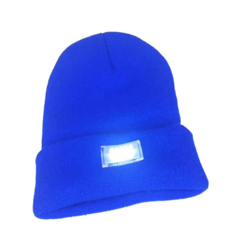Hot Sale USB Rechargeable Knit Hat Headlight Headlamp Cap Unisex Winter Warm Beanie Hat with LED Light