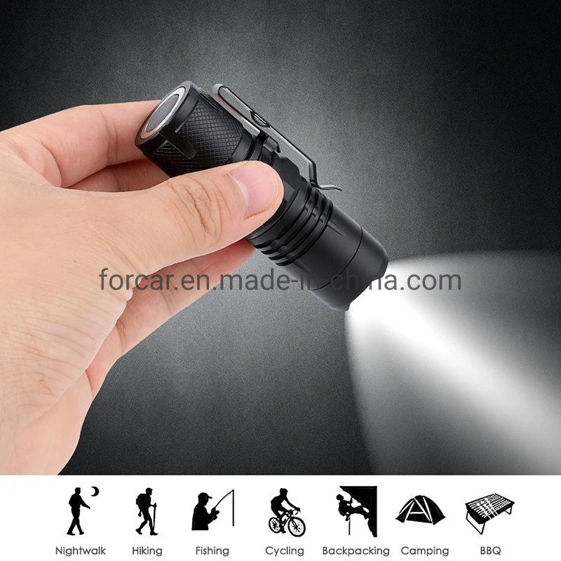 Portable Zoomable Torch Light Emergency LED Torch Lamp Outdoor Camping Hiking 16340 Battery 4 Flash Mode Portable Mini LED Flashlight