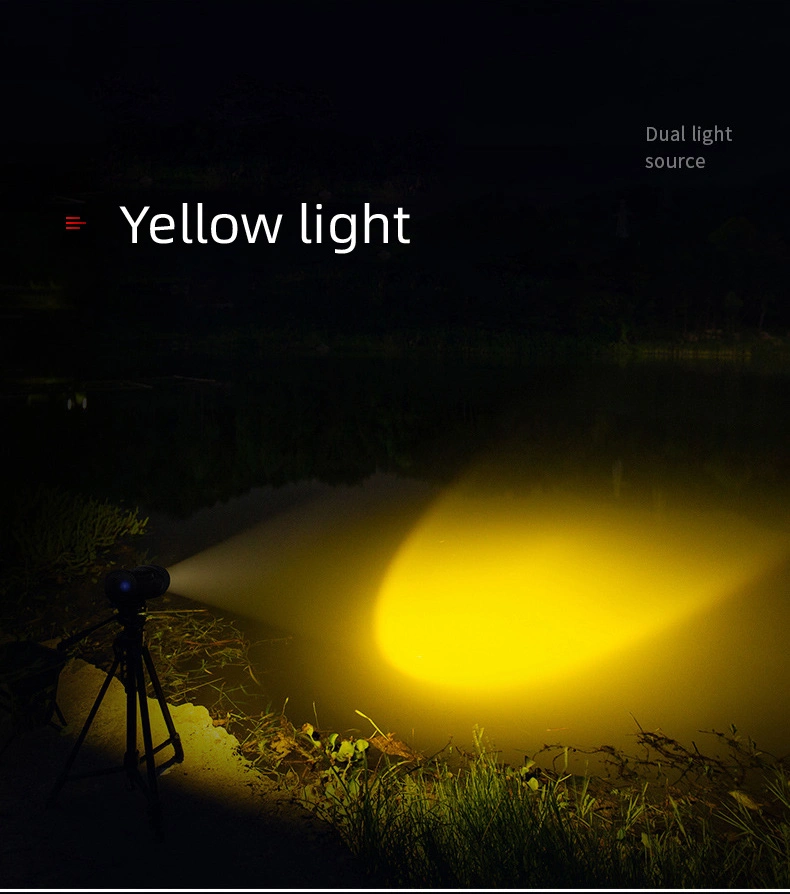 Popular Outdoor Camping Night Four-Color Light Source Fishing Light LED Rechargeable High-Power Night Fishing Lighting