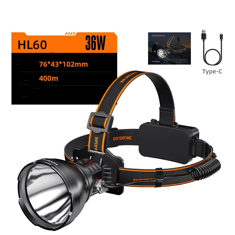 Customization Strong Long-Range Headlamp Hl60 Rechargeable High-Power LED Outdoor Head-Mounted Headlamp Mining Light