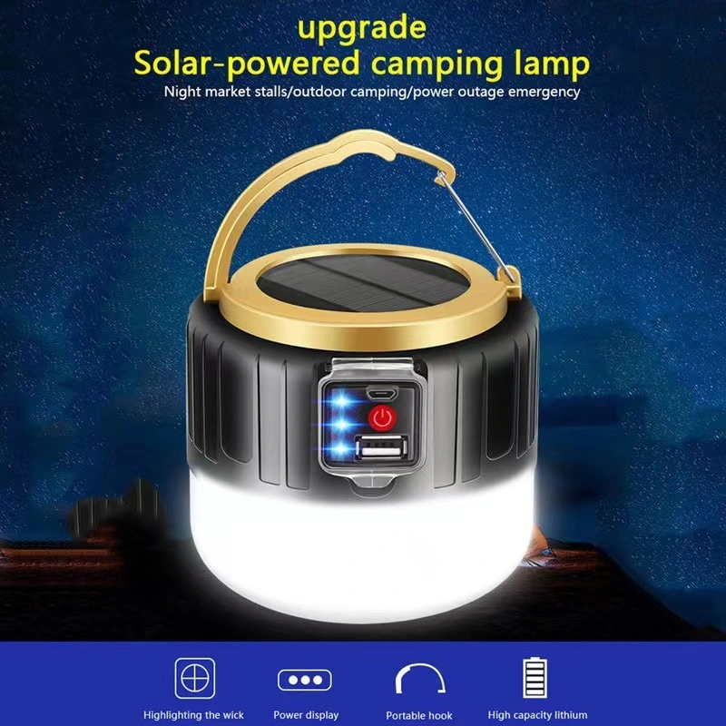 280W Powerful Remote Control Solar Charging LED Bulb Tent Lamp USB Input and Output LED Camping Light