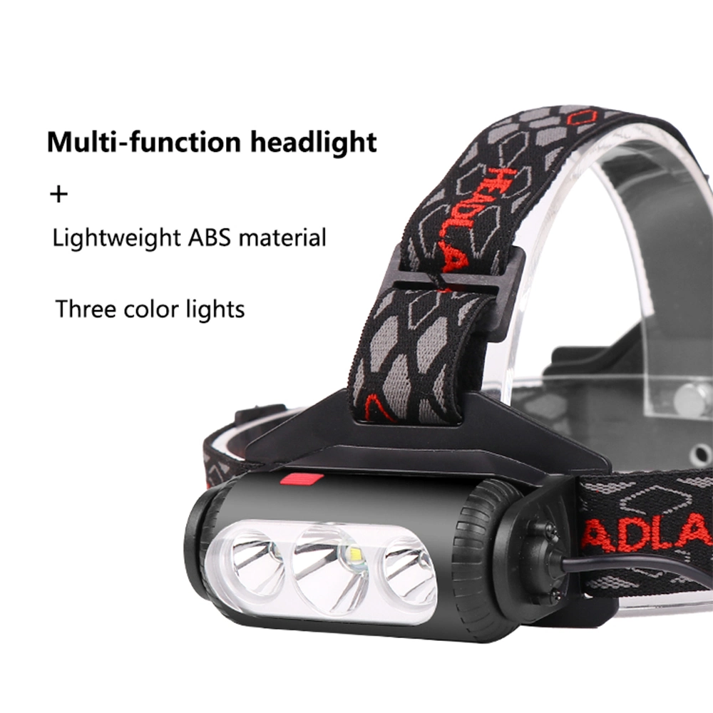 Double-Sided LED+COB Headlight USB Rechargeable Headlamp