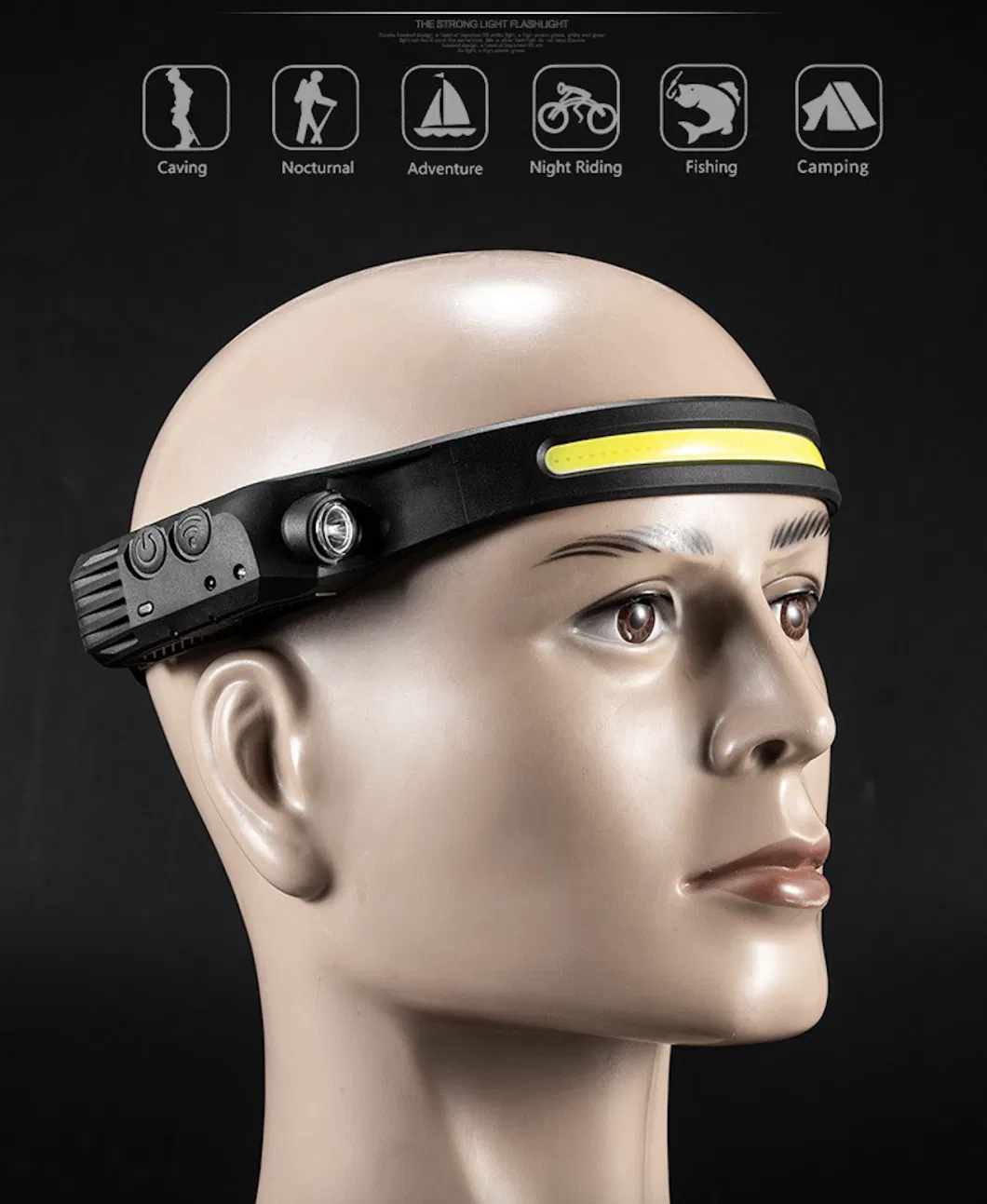 USB Charging COB Headlamp with LED Headband with Wave Induction