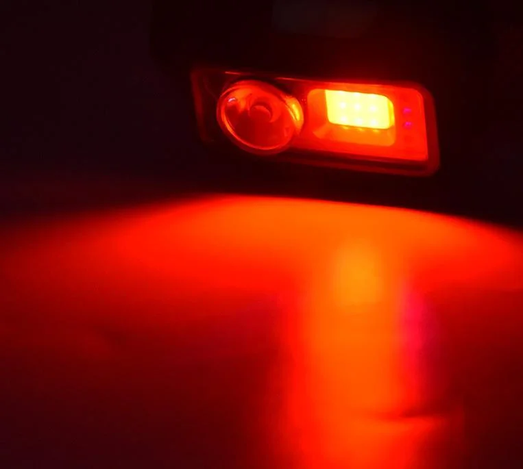 Sensor Notbeleuchtung F&uuml; R Stirnlampe Wasserdichte Rote Warnung LED Scheinwerfer 500 Lumen Wiederaufladbare COB LED Scheinwerfer Mit Verstellbarem Riemen