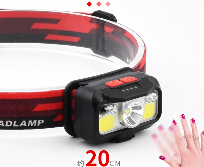 High Power Rechargeable LED Headlight Sensor 350 Lumen Camping Emergency COB Head Torch Light 8 Flash Modes Powerful LED Headlamp