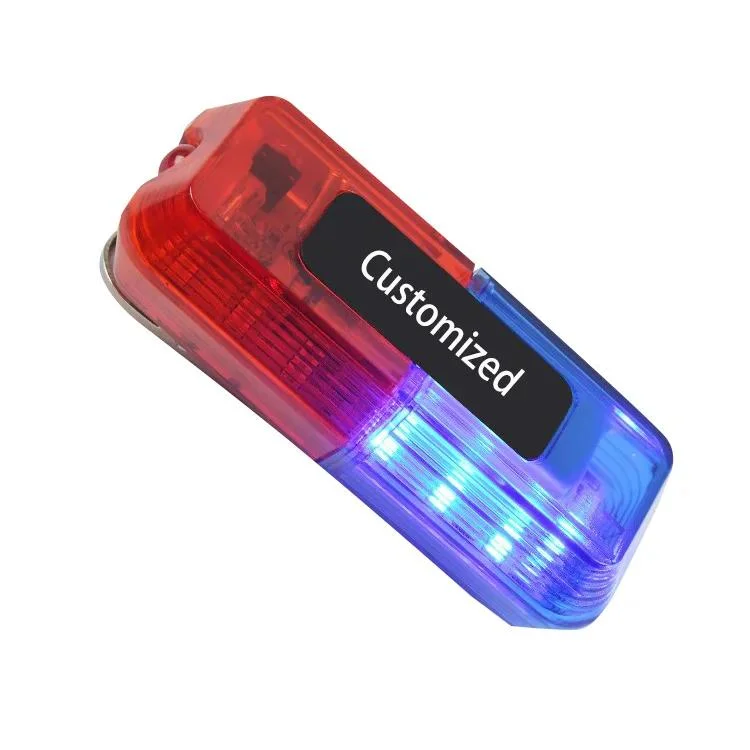 Plastic LED Warning Strobe Lights Red Blue Man Traffic Shoulder Light