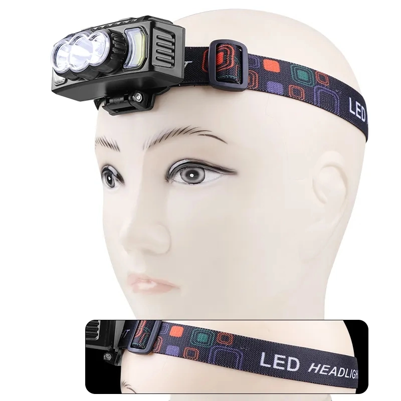 300 Rechargeable XPE COB Headlamp Red Light Motion Sensor 7 Modes USB LED Headlamp