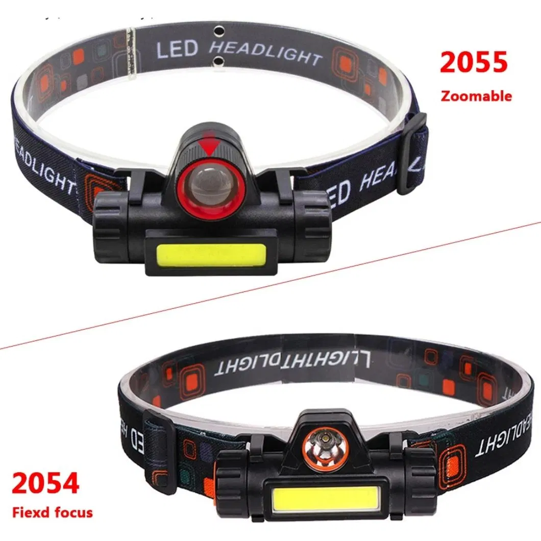 Helius Zoomable Built-in Battery Camping COB USB Rechargeable LED Headlamp