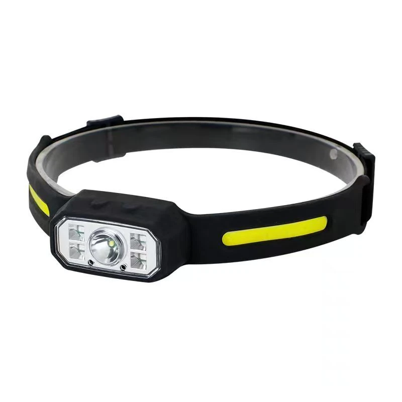 LED Induction Dual Light Source Fishing Headlight COB Outdoor Camping Headlamp