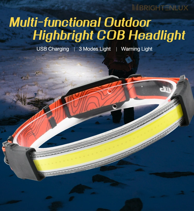 Brightenlux New Product Outdoor Emergency Lightweight Multi-Functional Portable Rechargeable COB LED Tactical Mini Headlamp