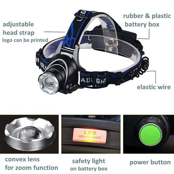 Factory USB Charging Sensor Rechargeable Waterproof Camping LED Head Lamp Sensor Headlamp