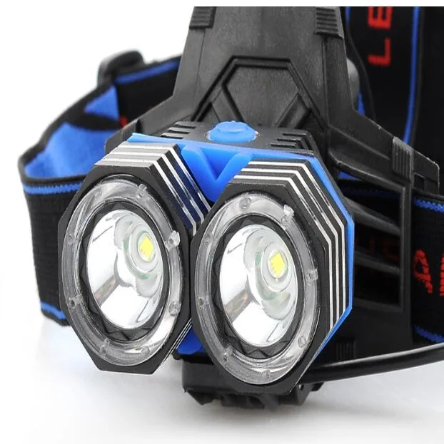 High Quality CREE T6 20W Head Torch Powerful Headlight 2PCS 18650 or 3AAA Battery Operated Head Torch Light Camping LED Headlamp with Aluminum Body