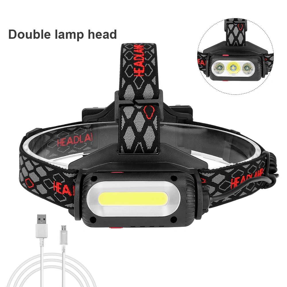 High Power 18650 Rechargeable Portale Camping Head Torch Lamp Adjustable COB LED Headlight 8 Work Mode T6 Powerful Hunting LED Headlamp