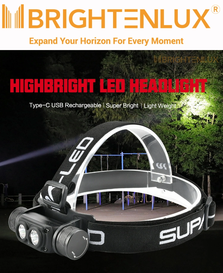 Brightenlux Outdoor Lightweight Portable Type-C Rechargeable COB Headlamp for Running