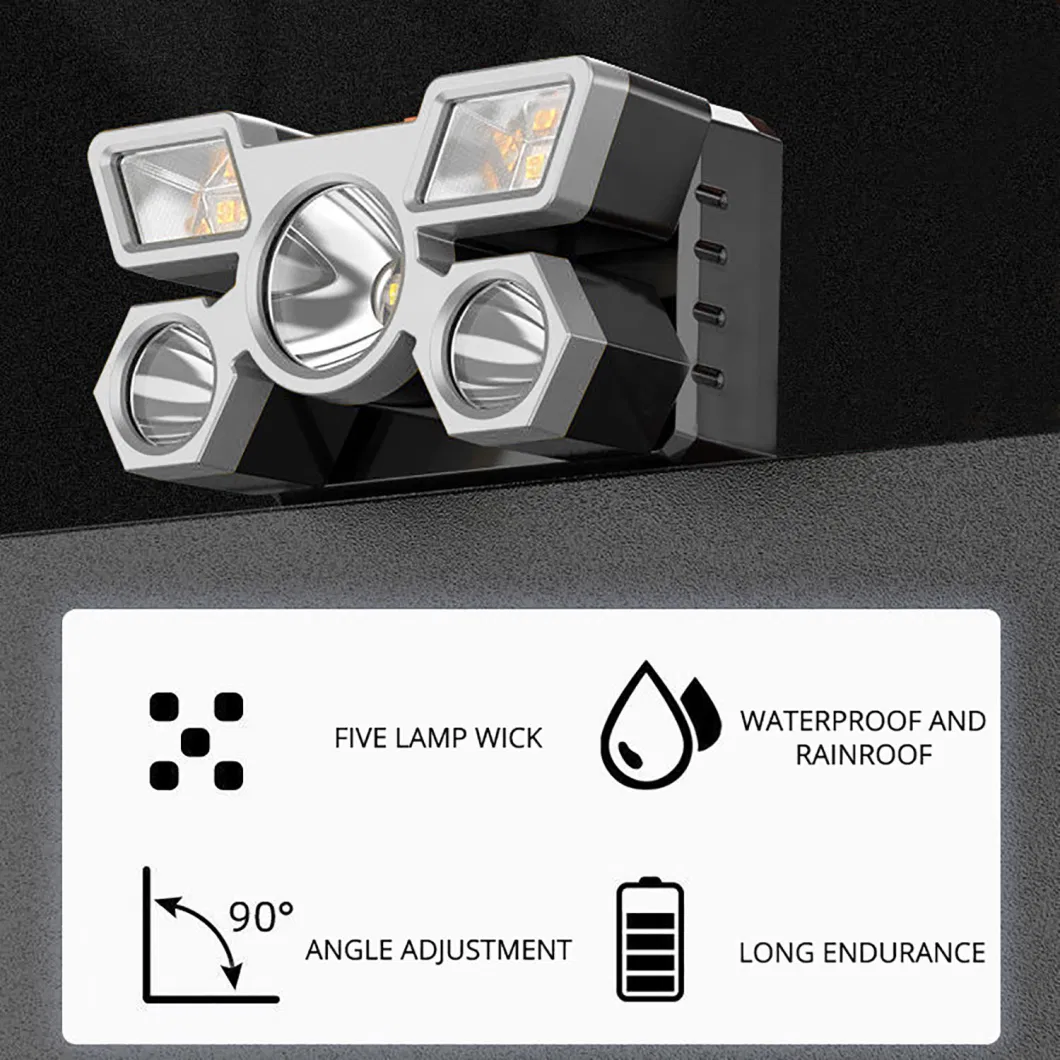 LED Headlamp USB Rechargeable Waterproof Outdoor Fishing Headlight Bl22549