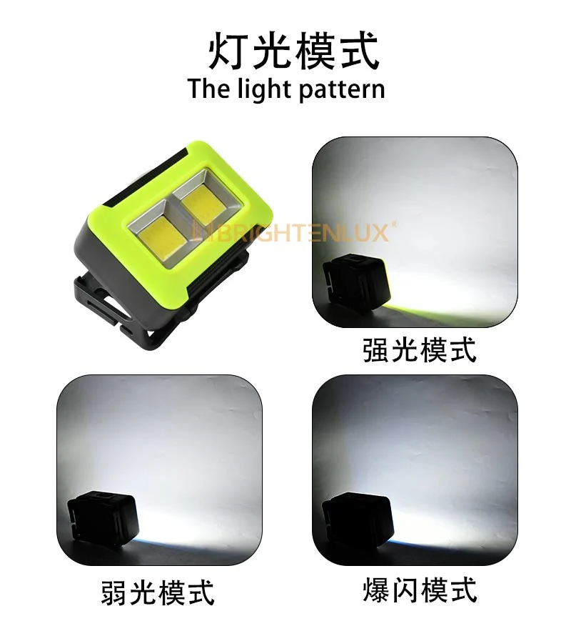 Brightenlucheap Light Weight Plastic Rechargeable COB LED Tactical Mini Headlamp